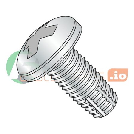 Newport Fasteners Thread Cutting Screw, #2-56 x 3/16 in, Zinc Plated Steel Pan Head Phillips Drive, 10000 PK 558888